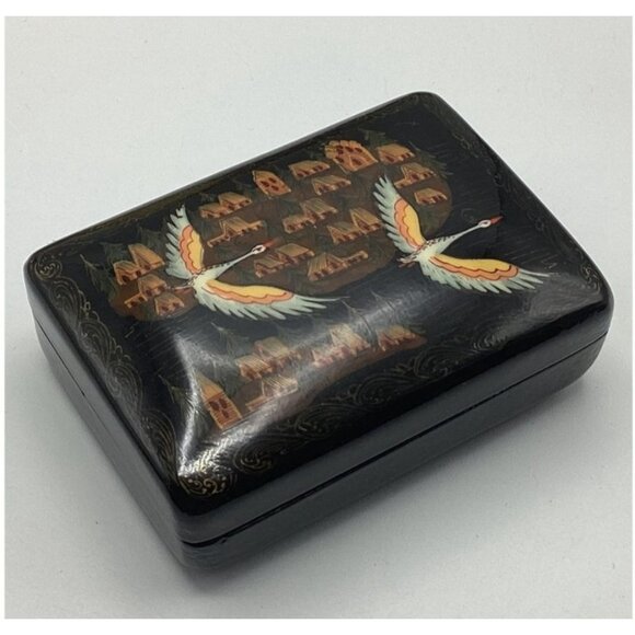 3 lot: Limoges Hand Painted Trinket Box, Decoline NY Lidded Box, & Lacquered - Picture 6 of 16